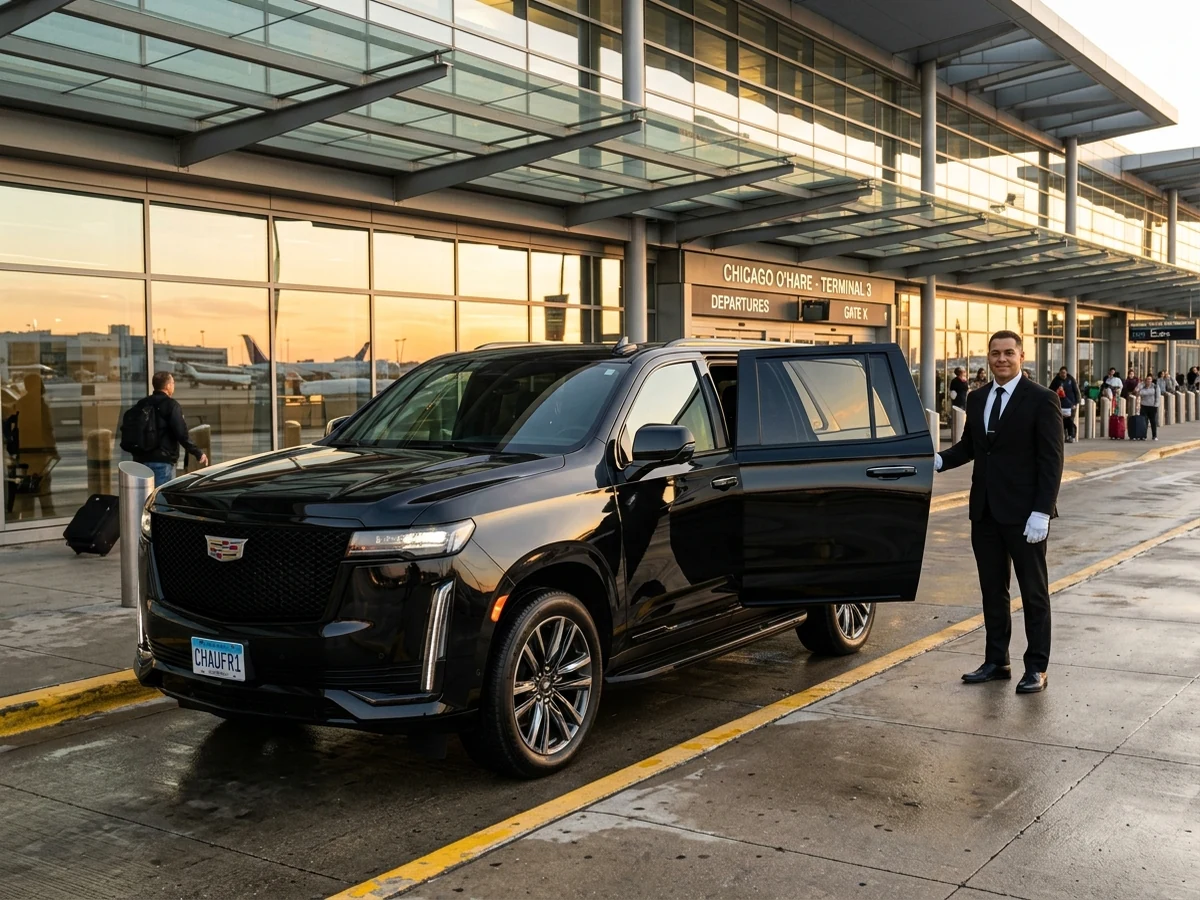 O'Hare ORD Airport luxury chauffeur transfer curbside